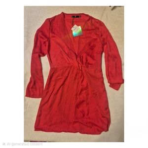 Missguided Red Twist-Front Mini Dress